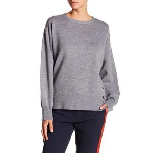 Rag & Bone Long Sleeve Side-Button Merino Wool Sweater